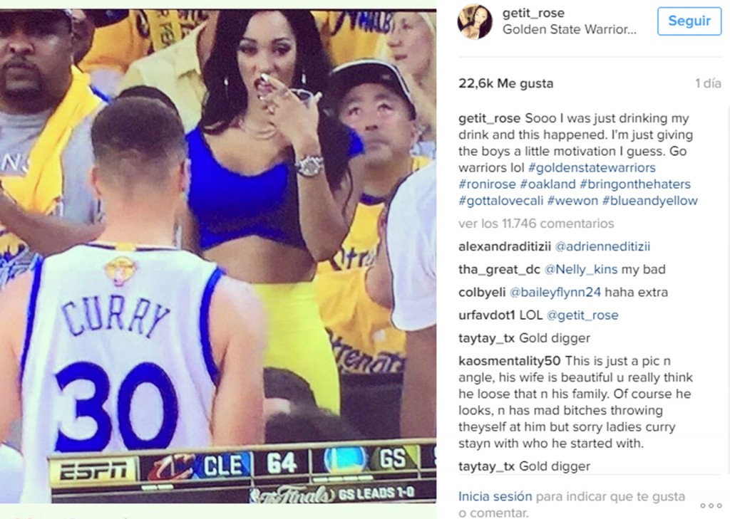 “Sólo estoy dando un poco de motivación a los chicos”, escribió Rose en su Instagram