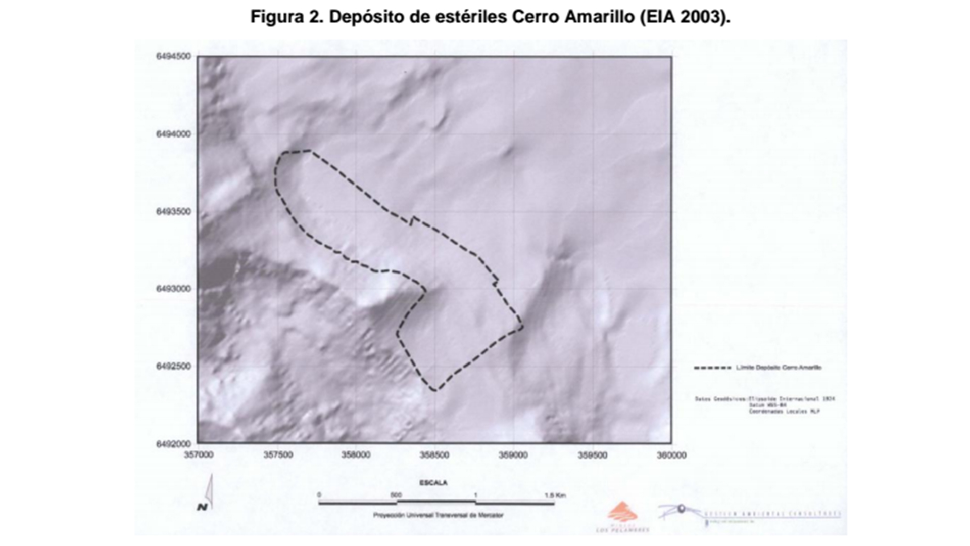 El mapa que presentó Antofagasta Minerals en el Estaduo de Impacto Ambiental no muestra la frontera.