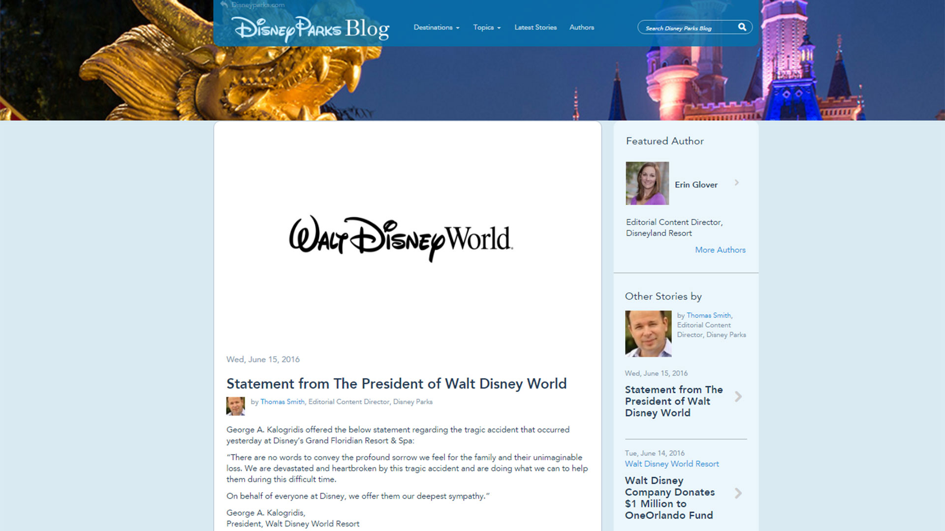 El comunicado de Disney: frío y formal, no hace mención a las evidentes fallas de seguridad del parque