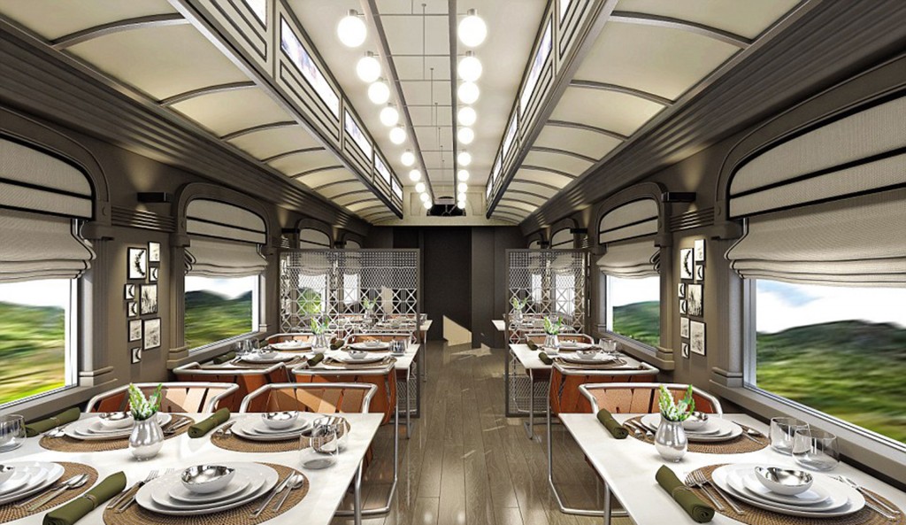 Tendrá dos vagones comedor, donde los chefs del Belmond Hotel Monasterio de Cusco prepararán delicias de la cocina peruana