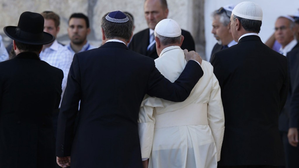 El rabino Abraham Skorka y el papa Francisco, en Jerusalén (mayo de 2014)