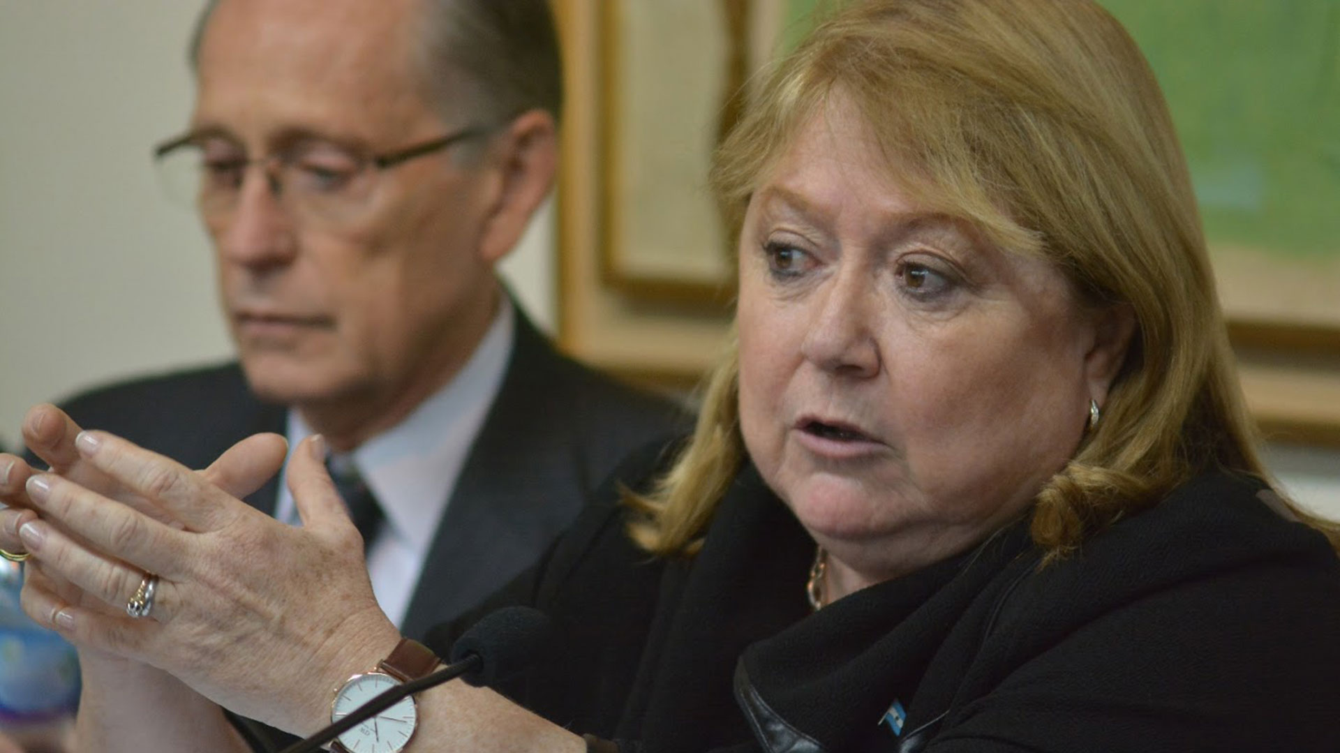 Susana Malcorra, esta mañana, junto a Adalberto Rodríguez Giavarini, presidente del CARI