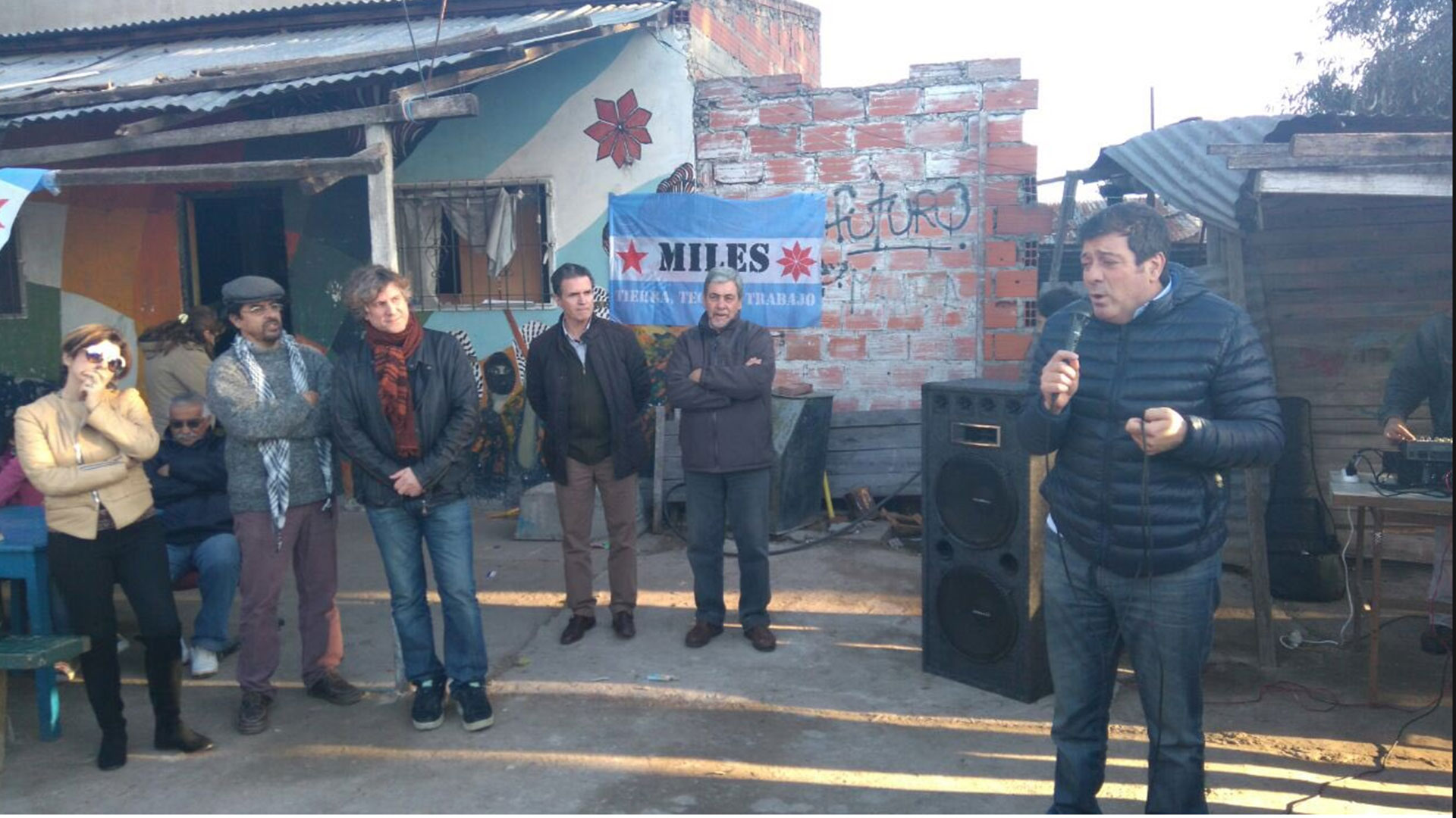 El líder de Quebracho estuvo acompañado por el ex vicepresidente Amado Boudou y el ex vicegobernador de la Provincia Gabriel Mariotto (Twitter)