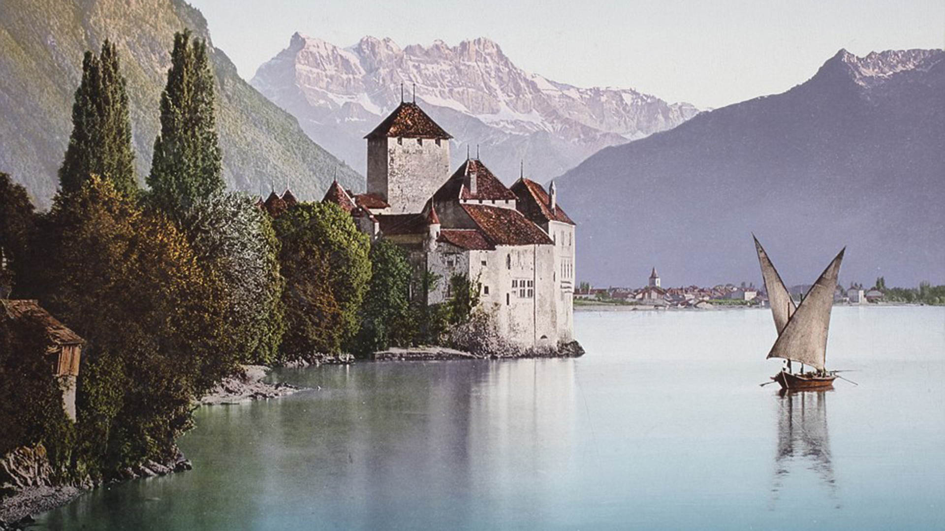 Chateau de Chillon, en el Lago de Ginebra, en Suiza