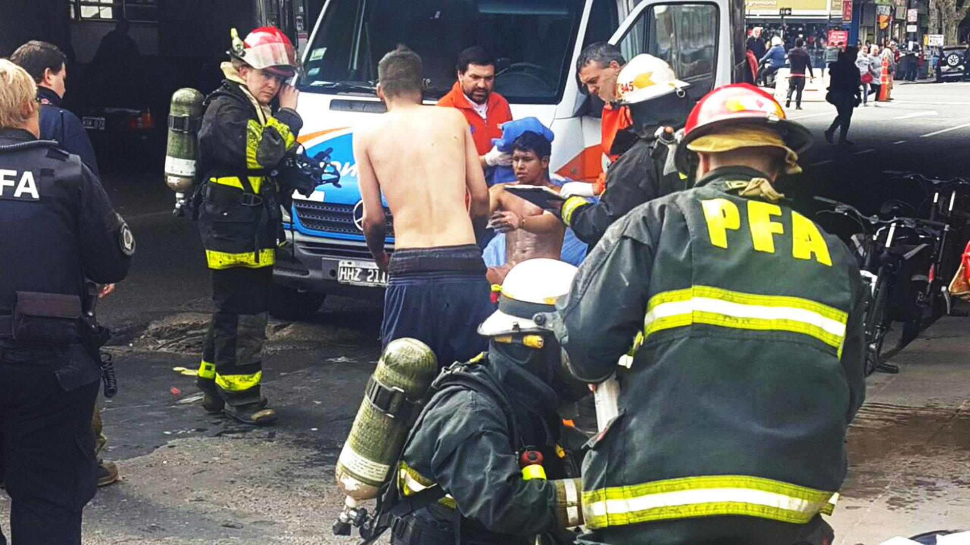 Los heridos fueron asistidos por la Policía y Bomberos