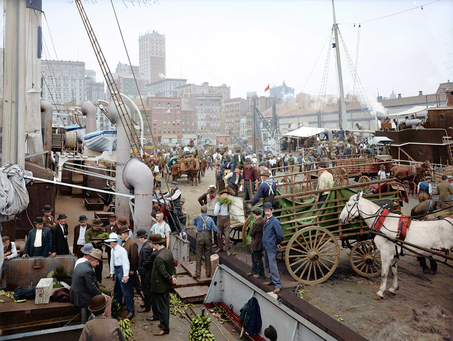 Nueva York, en una imagen tomada entre 1890 y 1910