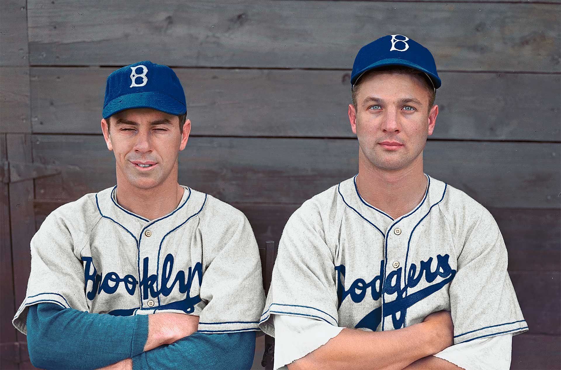 Entrenamiento de los Dodgers. Stan Rojek y Gene Hermanski