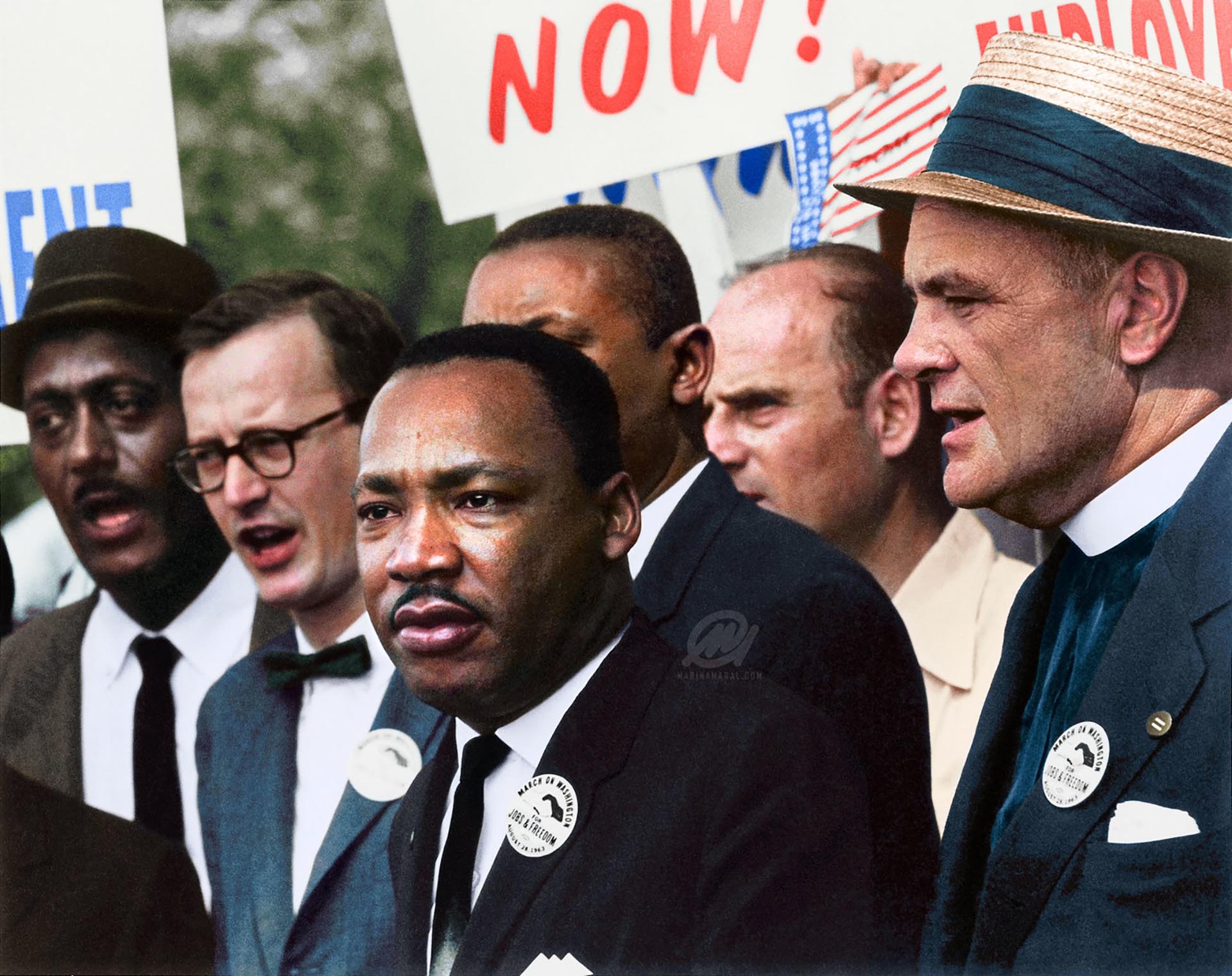 Martin Luther King Jr. durante una marcha por los derechos civiles