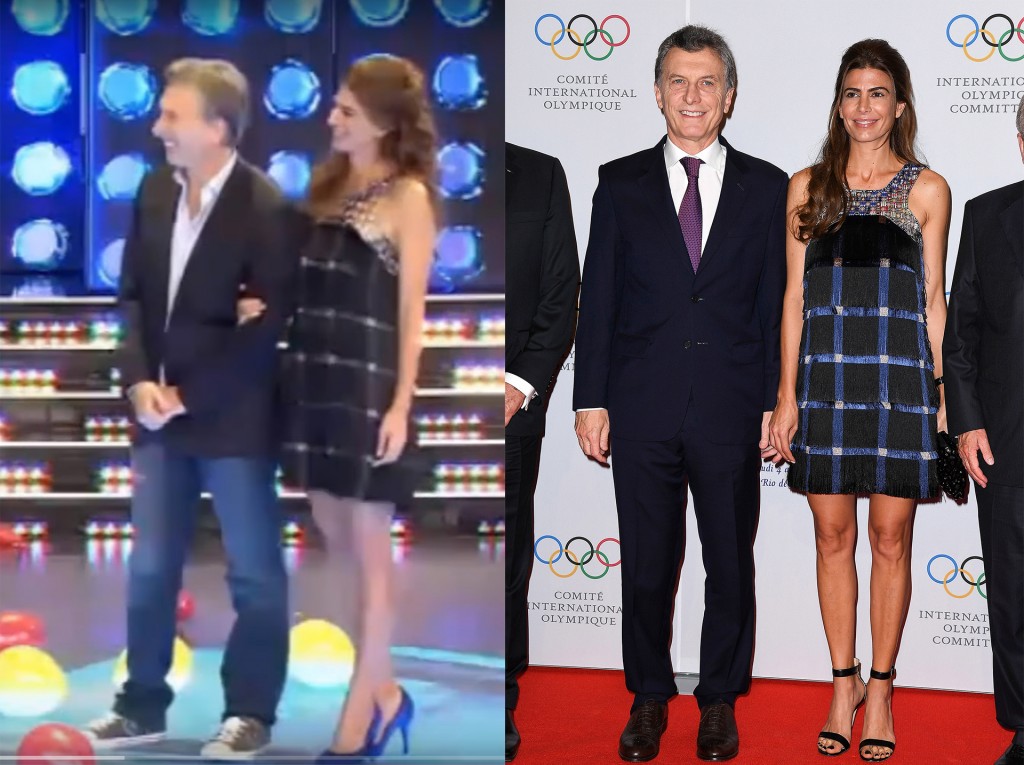Juliana repitió vestido como tantas veces Michelle Obama o la reina Letizia. En 2015, en Showmatch, el programa de Marcelo Tinelli. Y ayer, en Río en la cena del Comité Olímpico.