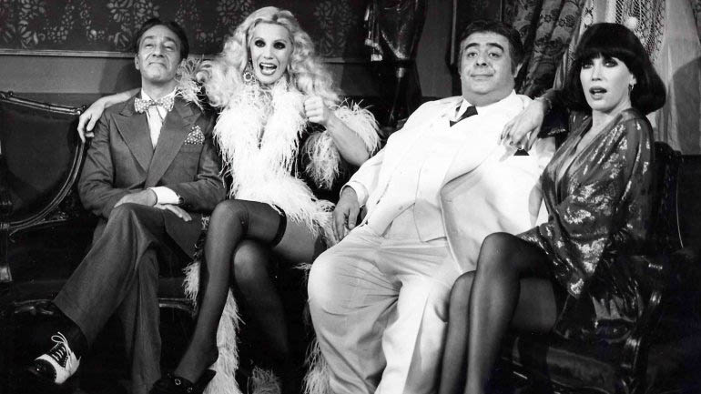 Alberto Olmedo, Susana Giménez, Jorge Porcel y Moria Casán