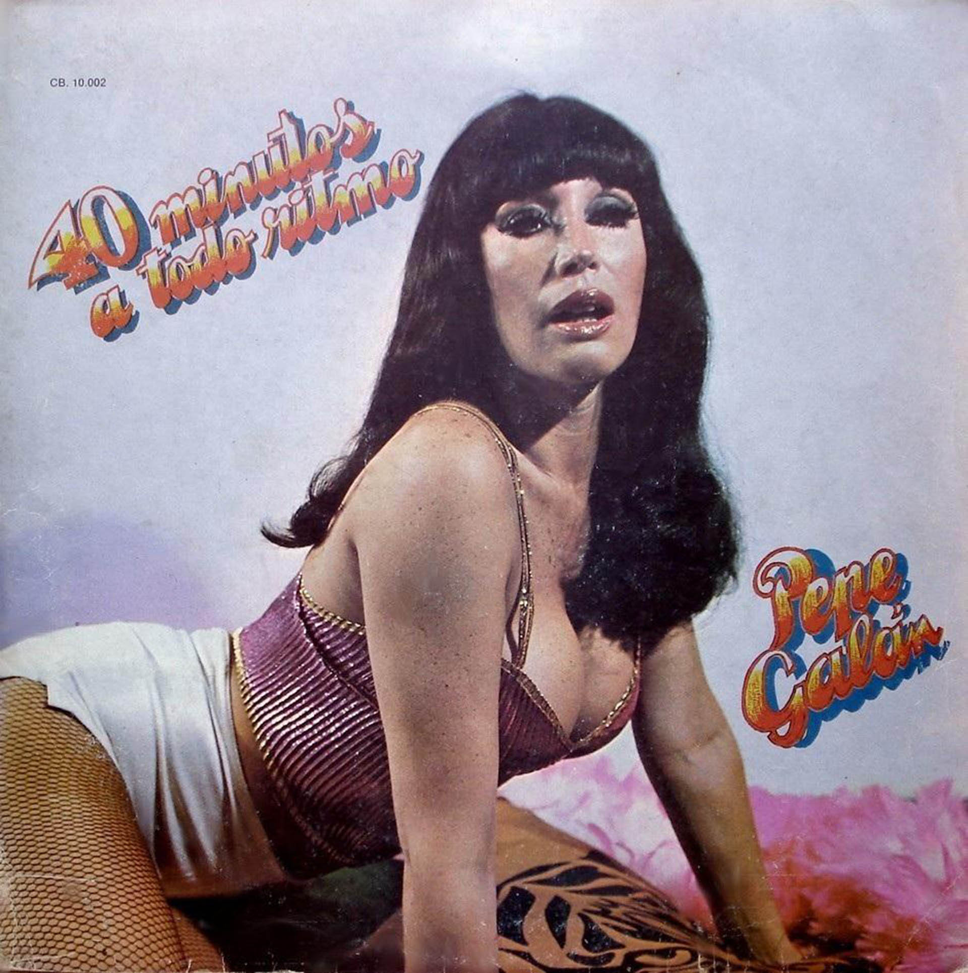 Moria Casán en la portada del álbum de Pepe Galán, 40 minutos a todo ritmo