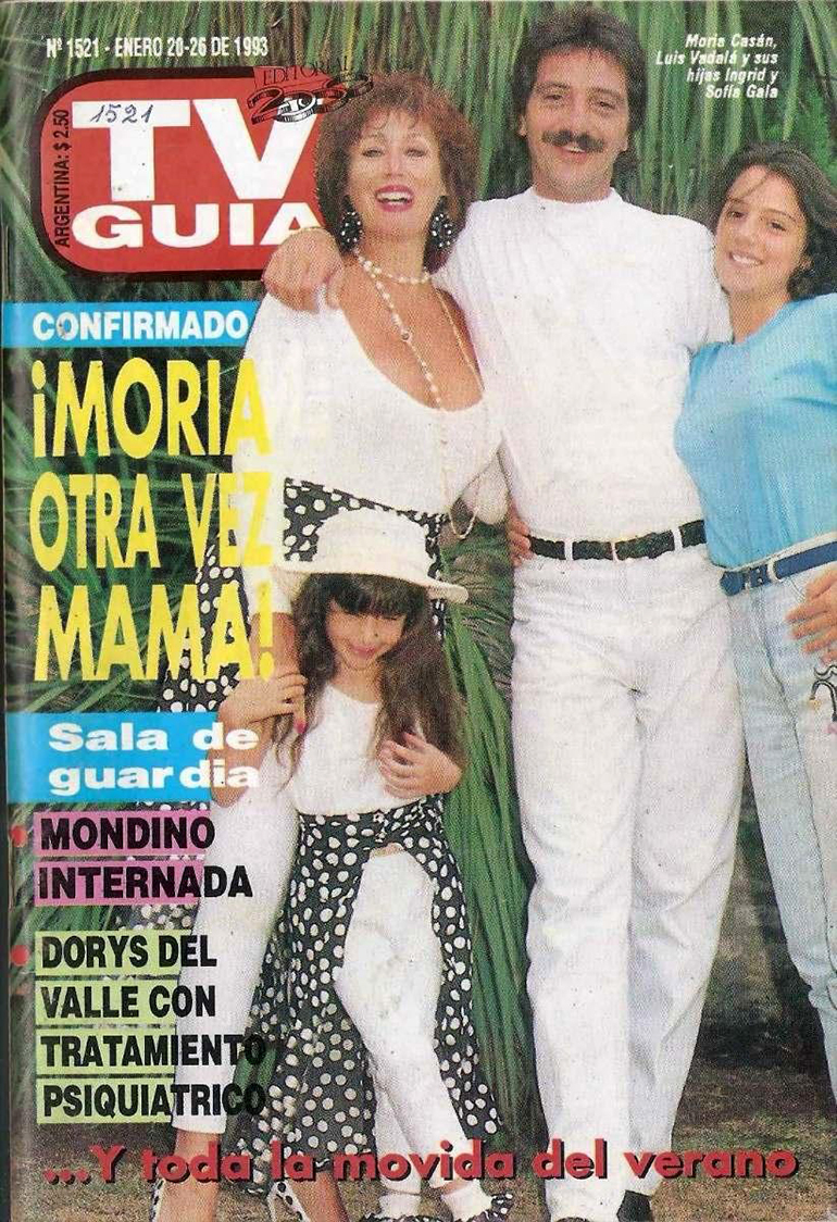 Moria Casán junto a su hija, Sofía Gala, quien por entonces era su pareja, Luis Vadalá
