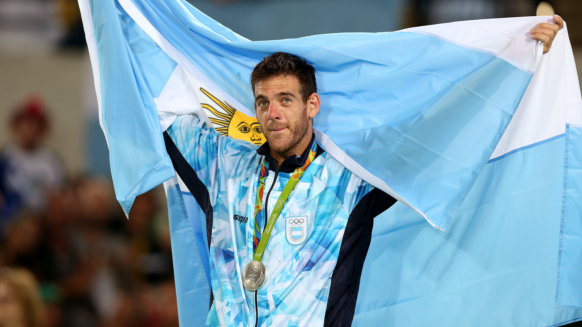 Juan Martín Del Potro recibió la medalla de plata (Nicolás Stulberg)