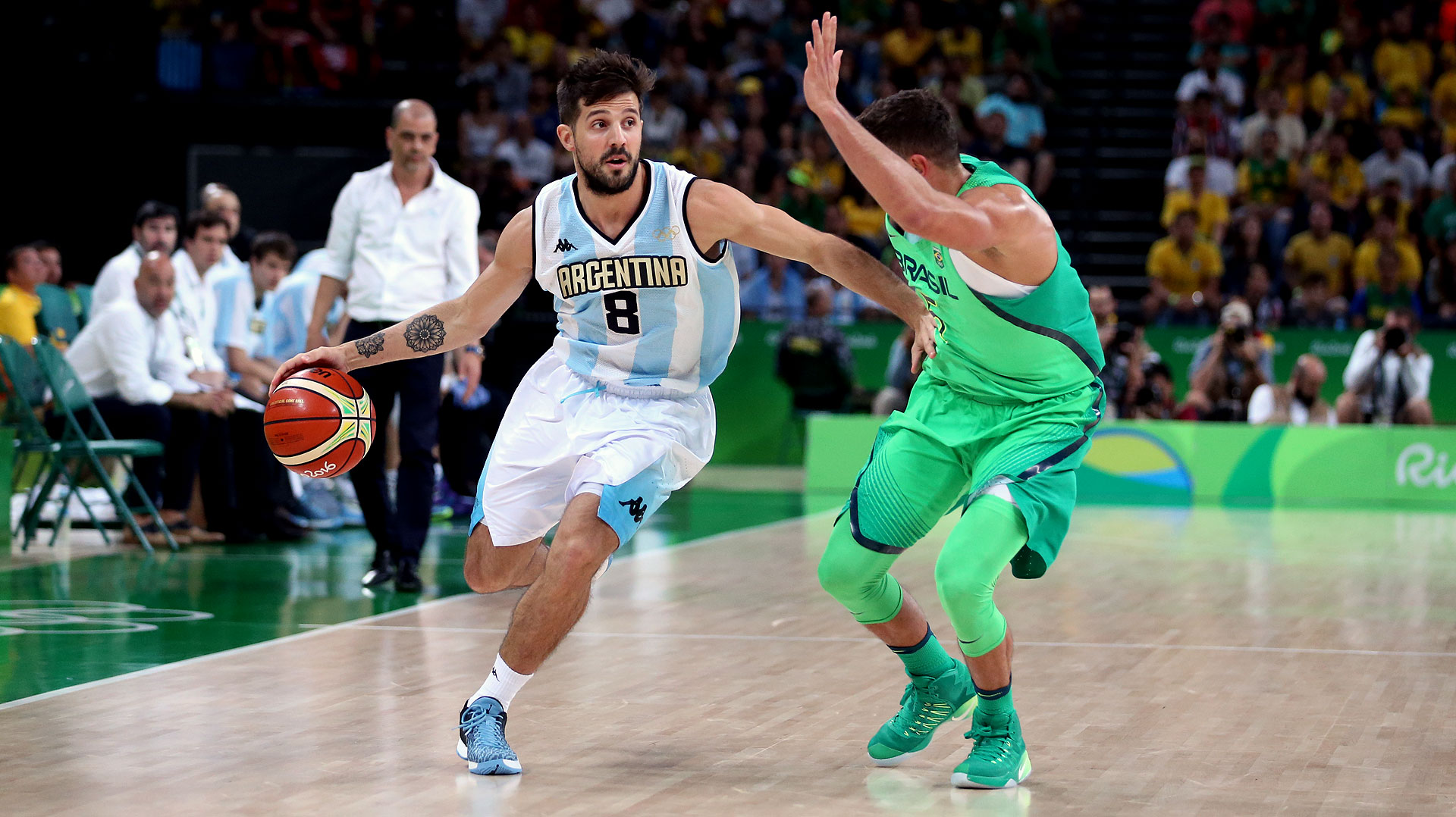 Nicolás Laprovittola en un tramo del partido ante Brasil (Nicolás Stulberg)