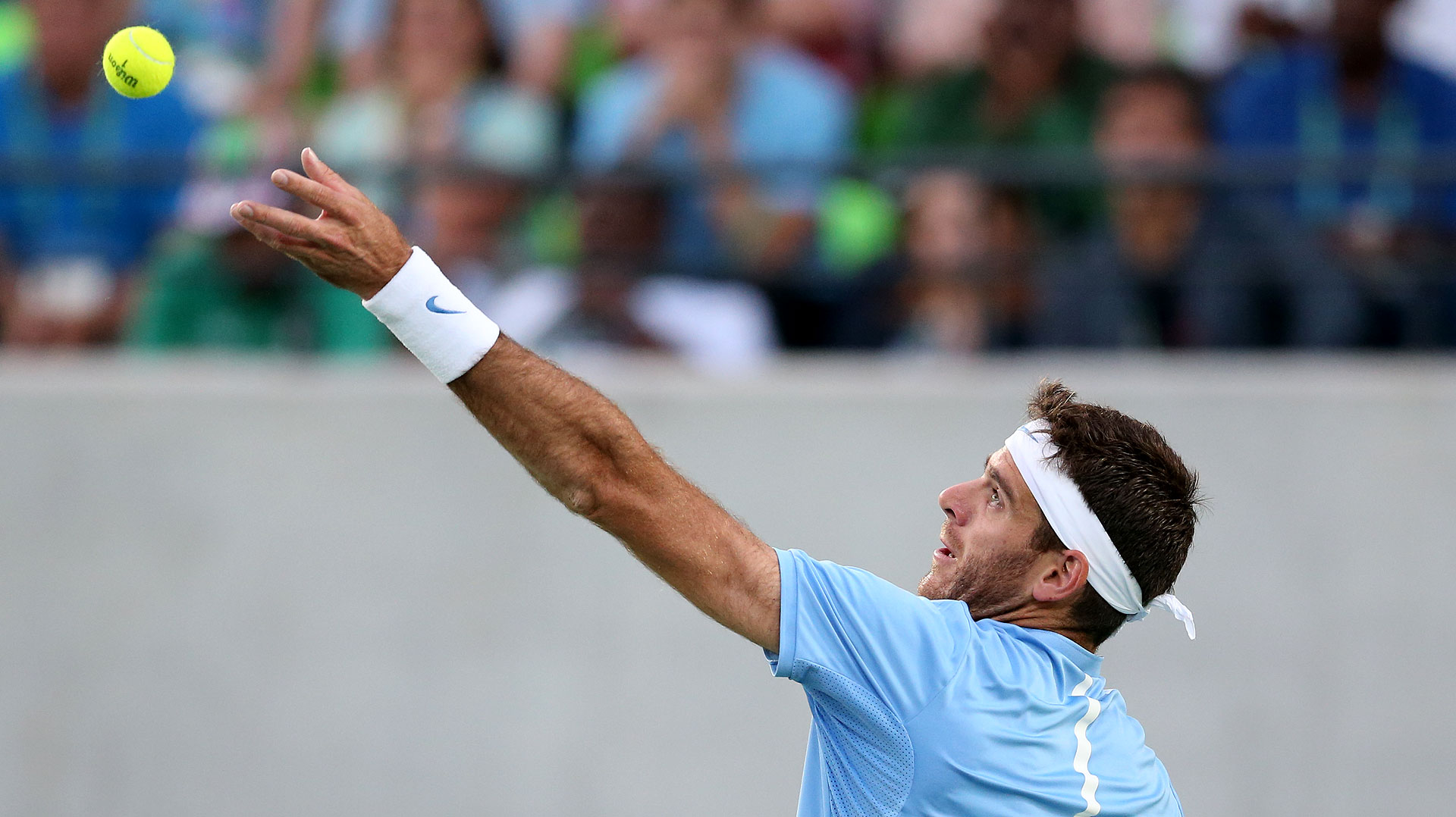 Del Potro en el partido ante Andy Murray (Nicolás Stulberg)