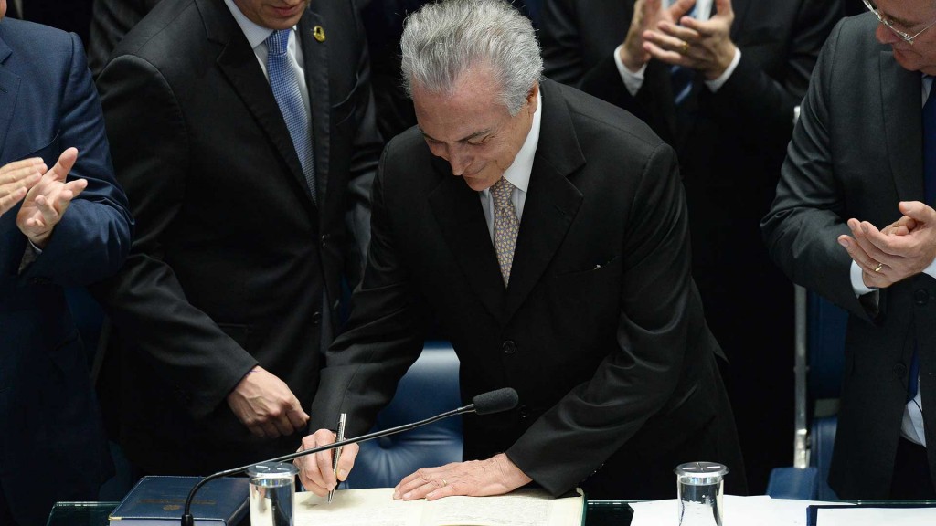 El presidente de Brasil, Michel Temer, el día de su asunción (AFP)
