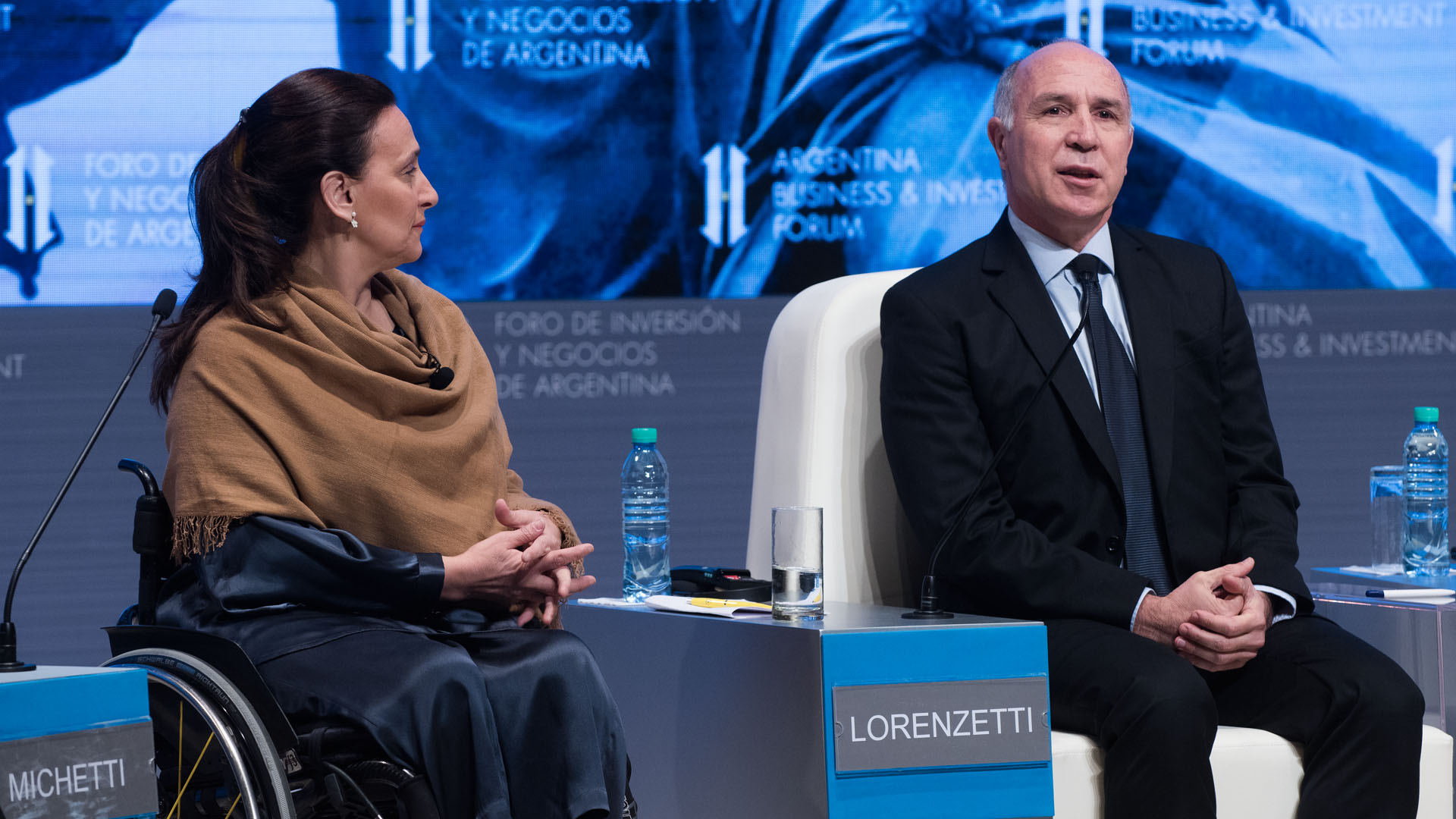 La vicepresidente Gabriela Michetti y el presidente de la Corte Suprema de Justicia, Ricardo Lorenzetti