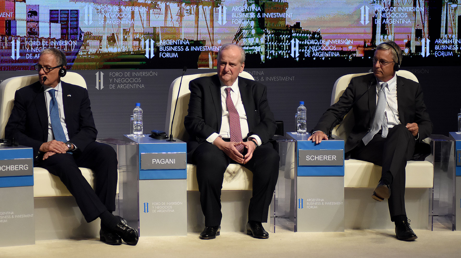 Fred P. Hochberg, Luis Alejandro Pagani y Christian Scherer