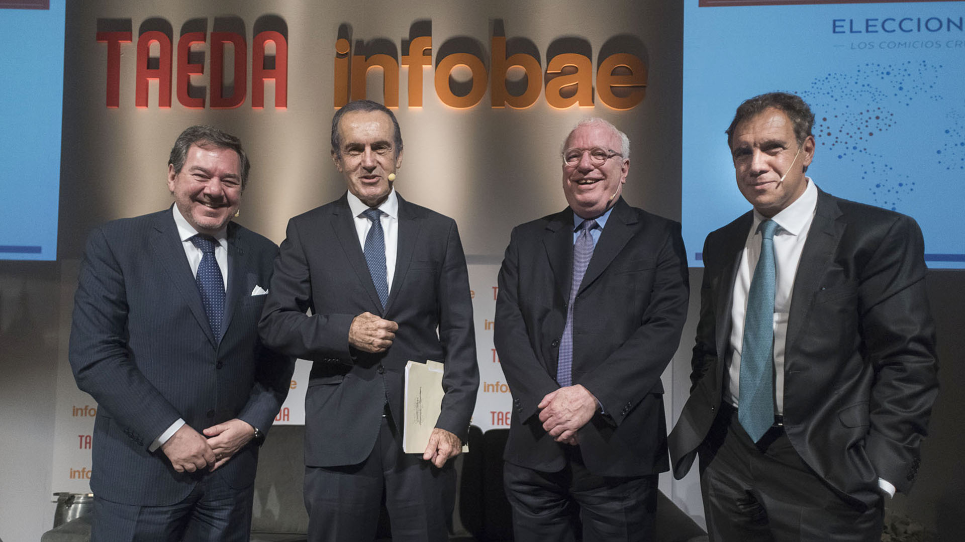 El presidente de la editorial Taeda, Mario Montoto, el periodista Andrés Oppenheimer, el embajador norteamericano Gabriel Guerra Mondragón, y el fundador de Infobae, Daniel Hadad, encabezaron el encuentro.