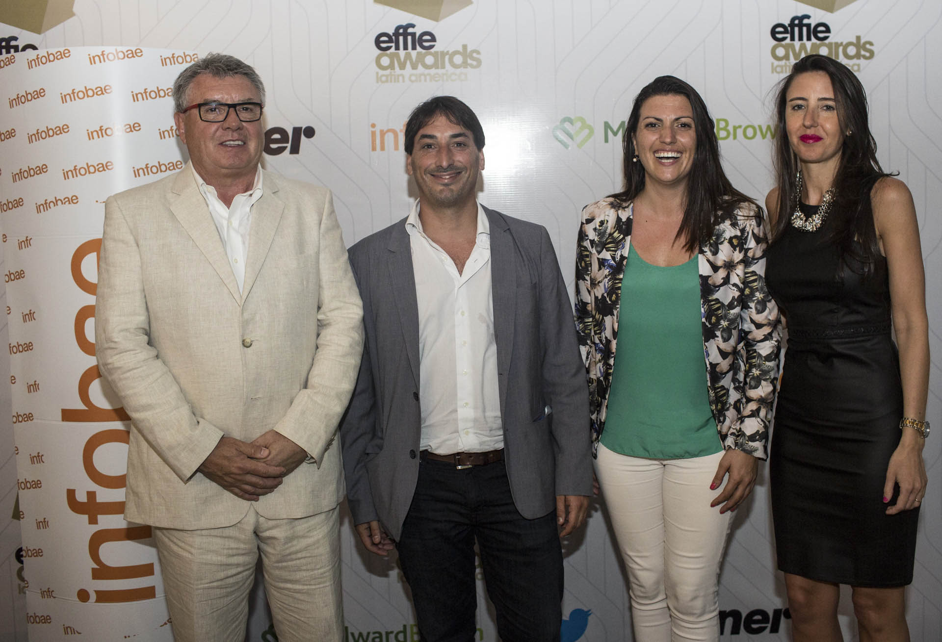 Jorge Martínez, Chief Effie Awards Latam América y Ceo de AdLatina, Gonzalo Antelo, Gerente Comercial Infobae, Florencia Di Croche, Gerente de Marketing & Branded Content Infobae, Maria Belen Martinez, Directora Marketers