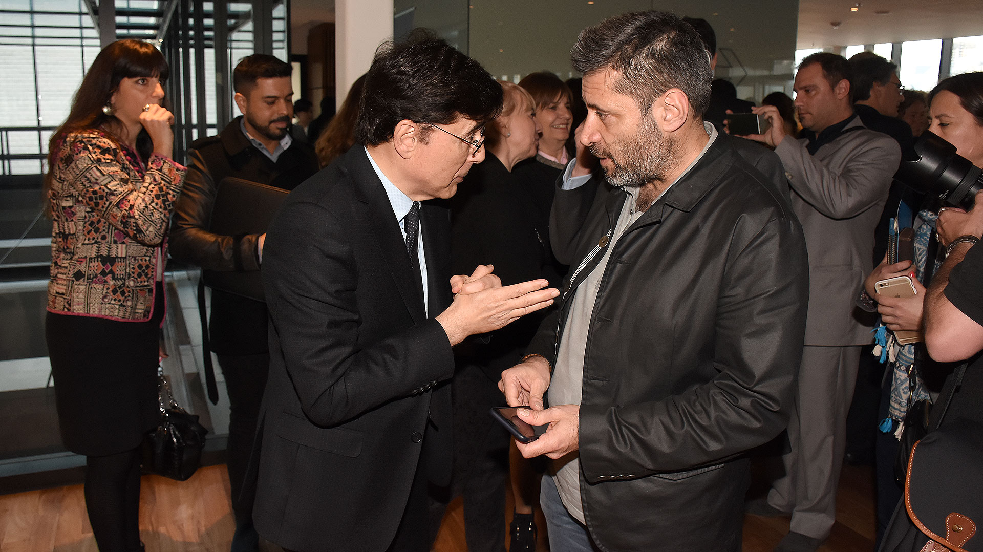Fontevecchia junto al sindicalista Víctor Santa María