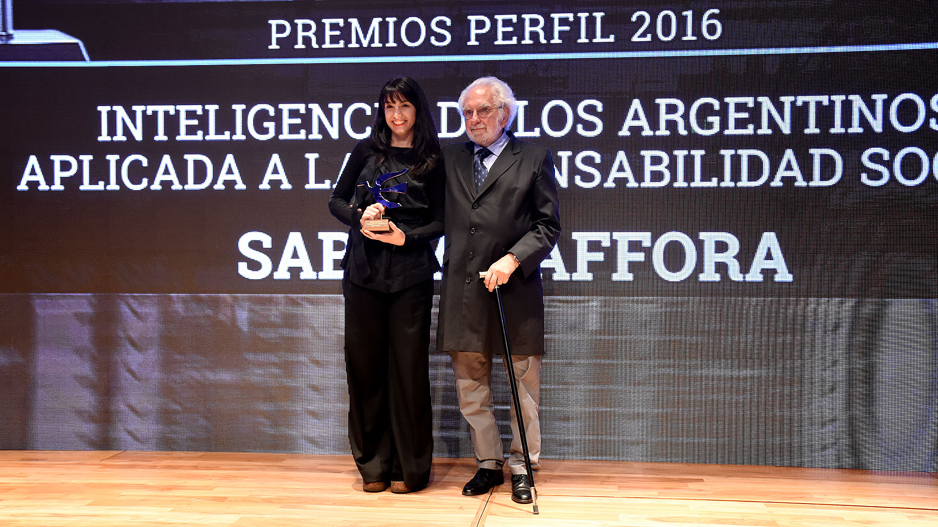Pacho O’Donnell junto a Sabina Zaffora