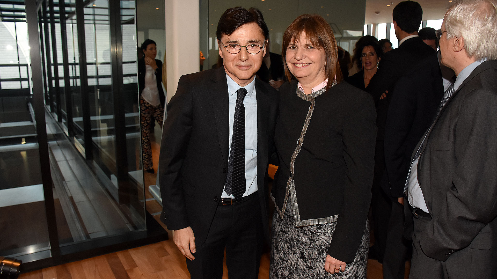 Jorge Fontevecchia junto a la ministra Patricia Bullrich