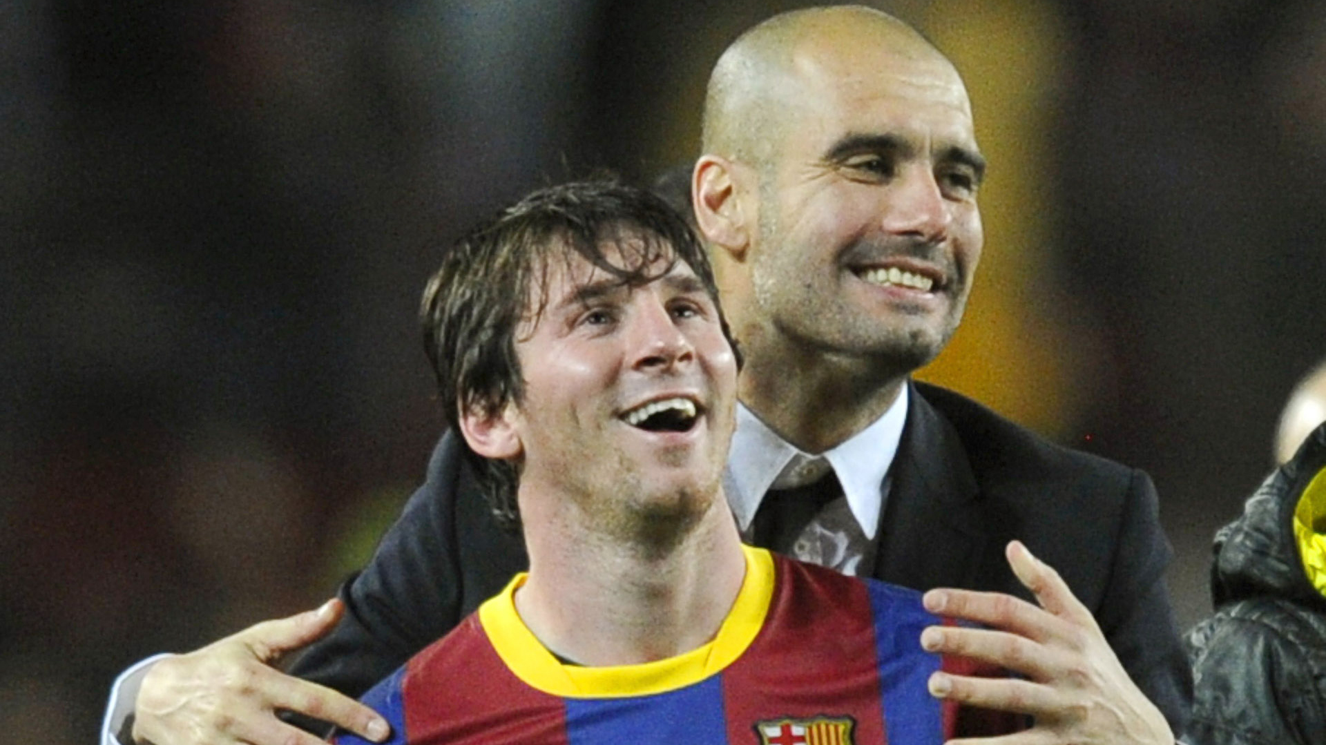Guardiola y Lionel Messi, juntos en el Barcelona (Foto: AFP)