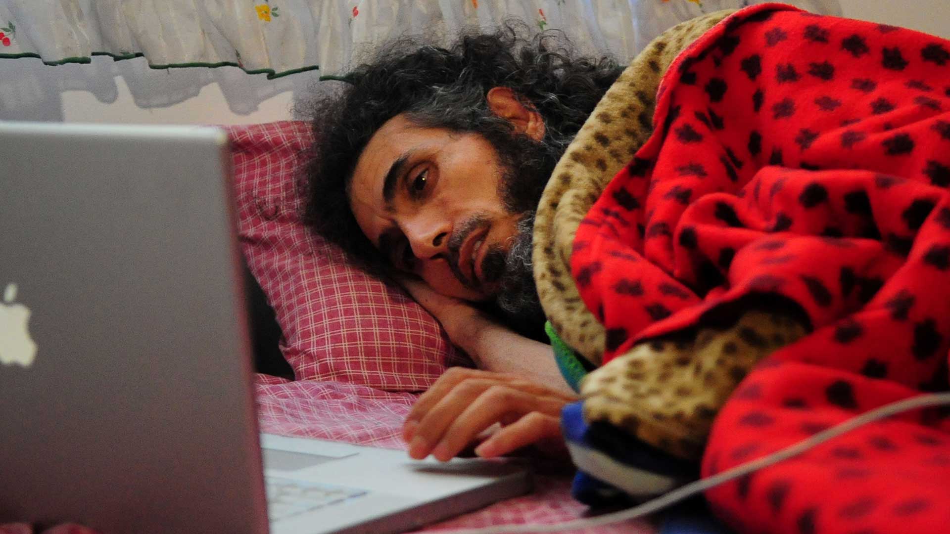 Diyab durante su última huelga de hambre (AFP)