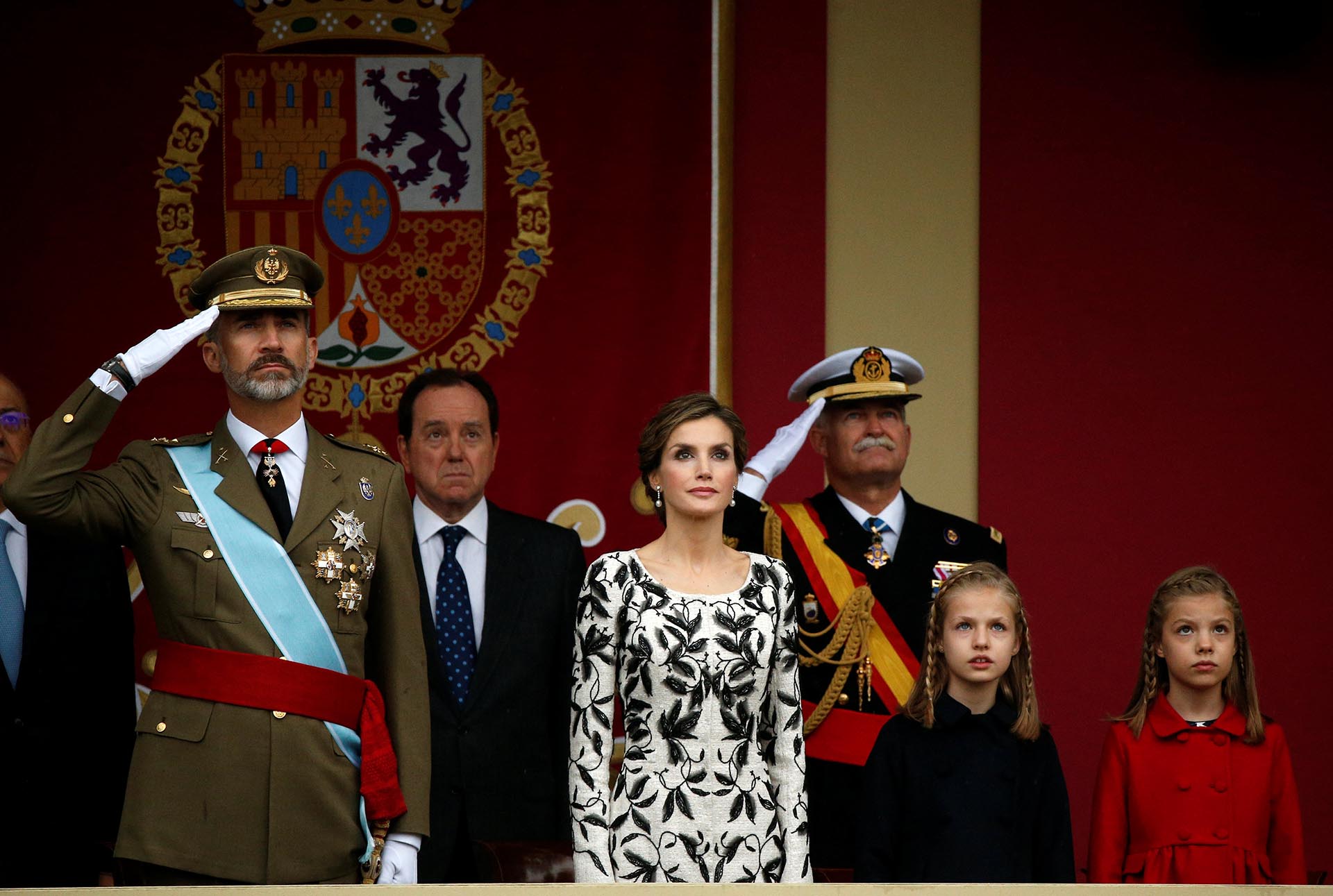 En los festejos por el Día nacional de de España en Madrid, durante un acto protocolar que vuelve a mostrar a la familia unida.