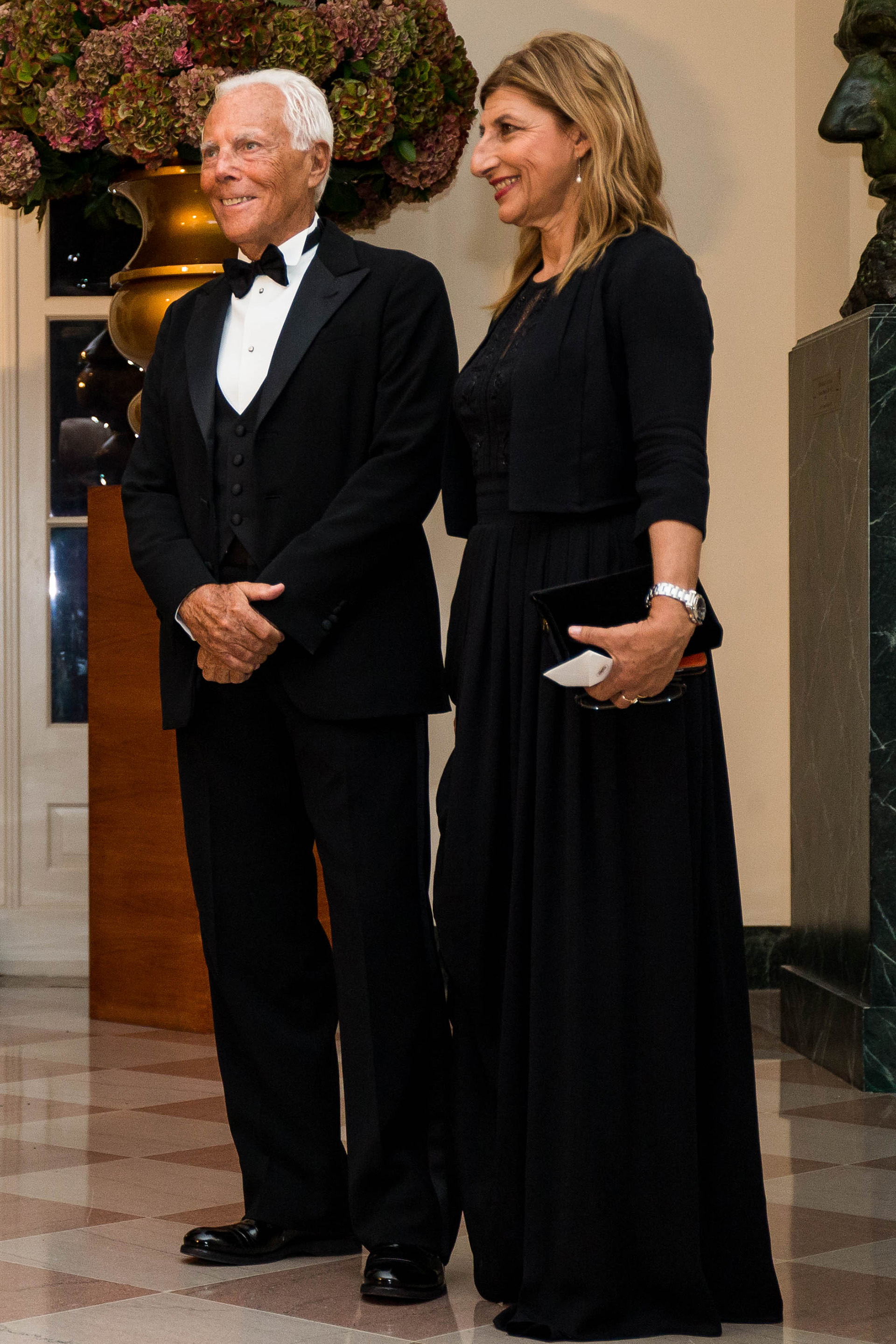 Giorgio Armani junto a su esposa, Agnese Landini