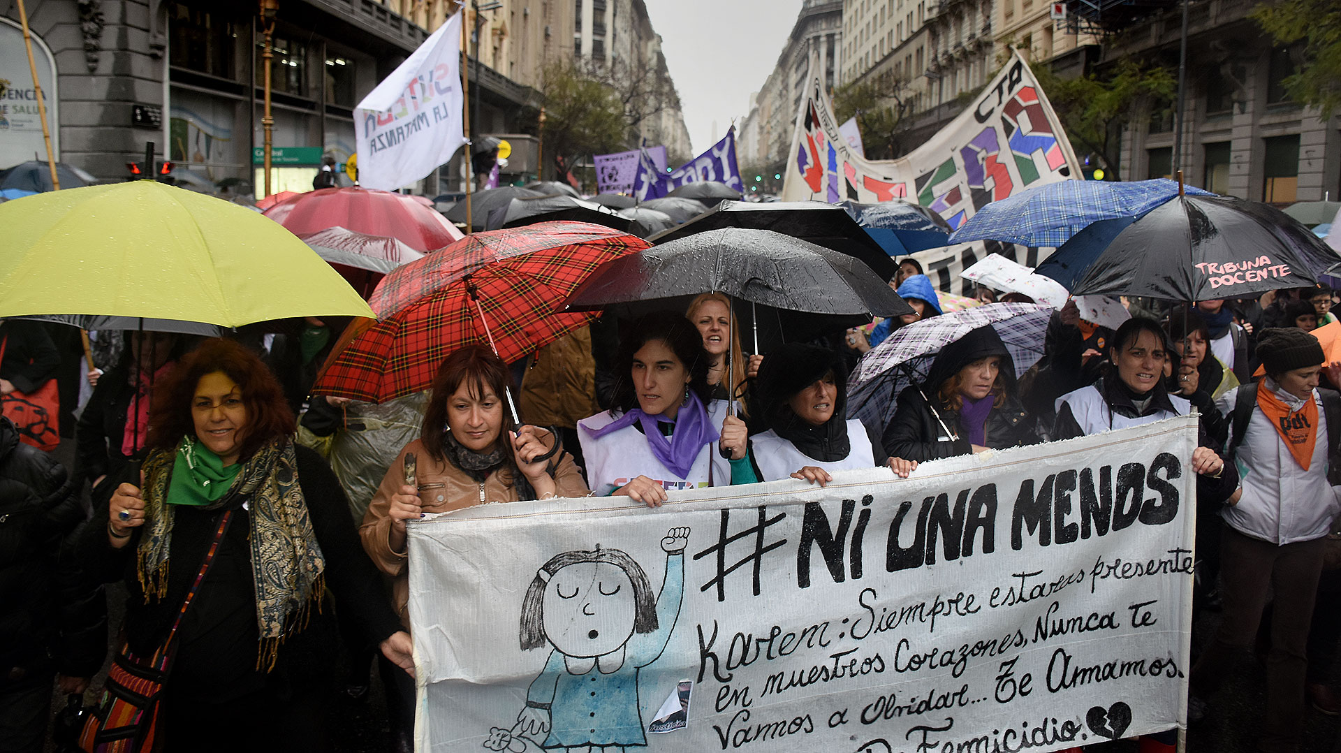 La marcha en el Obelisco