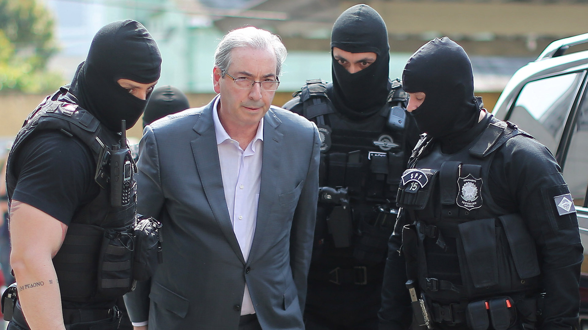 Eduardo Cunha al momento de su detención (AFP)