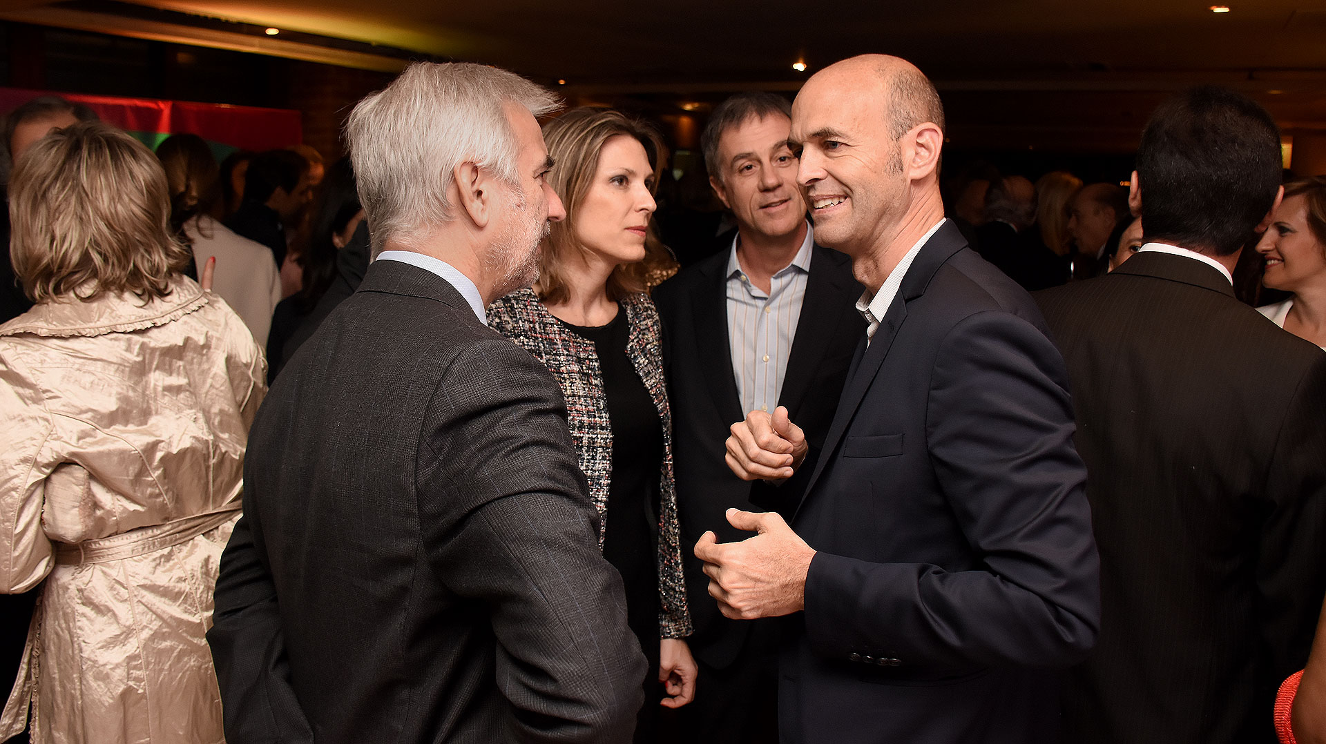 Isela Costantini y Guillermo Dietrich durante la recepción previa a la cena