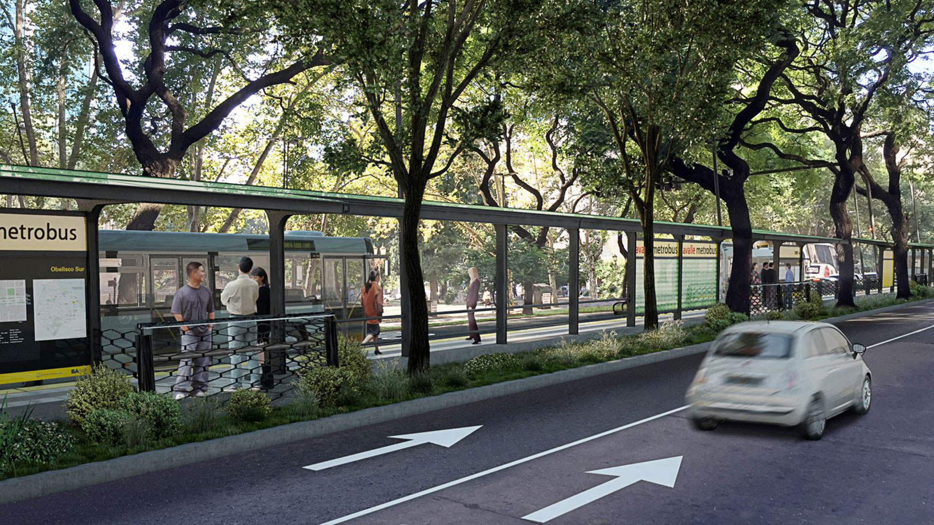 Proyección de cómo quedará el Metrobus del Bajo (GCBA)