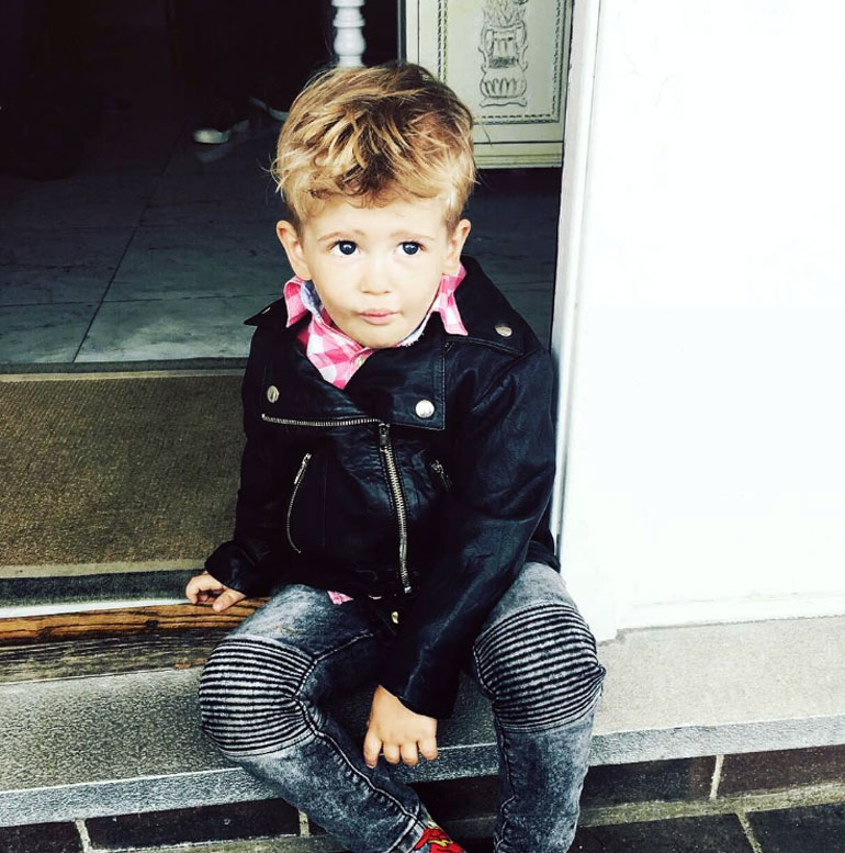 Noah Bublé, el día que cumplió tres años, el 27 de agosto