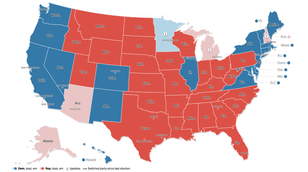 mapa elecciones trump hillary 1920
