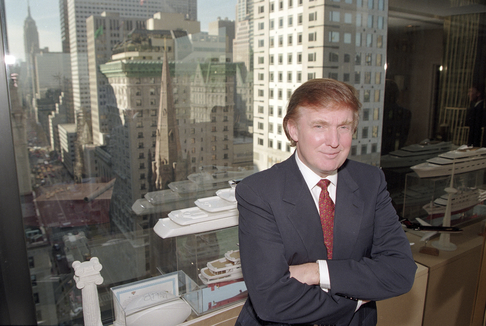 Trump en su oficina de Manhattan (1996)