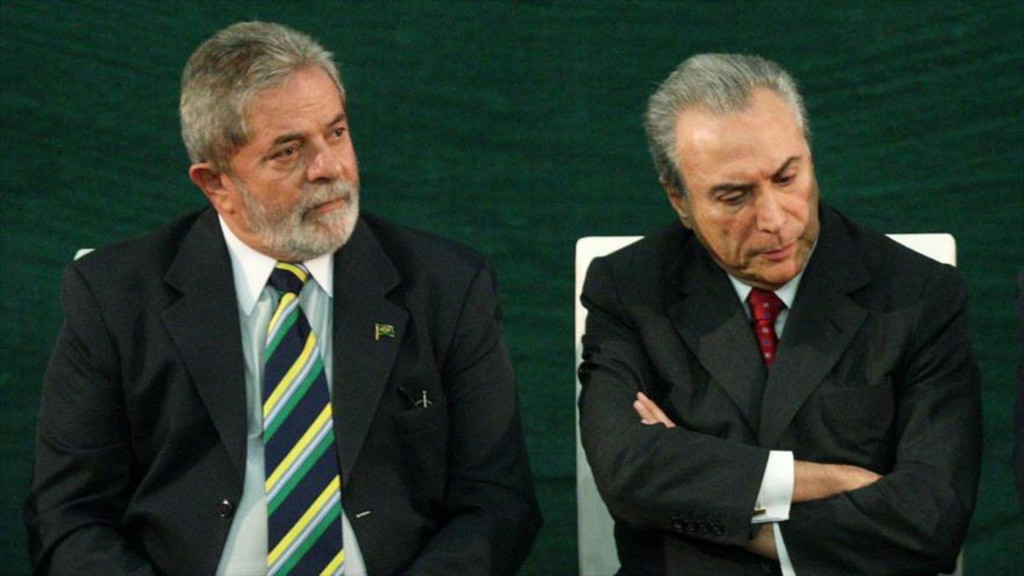 El ex mandatario, Lula da Silva; junto al actual presidente, Michel Temer (Archivo)