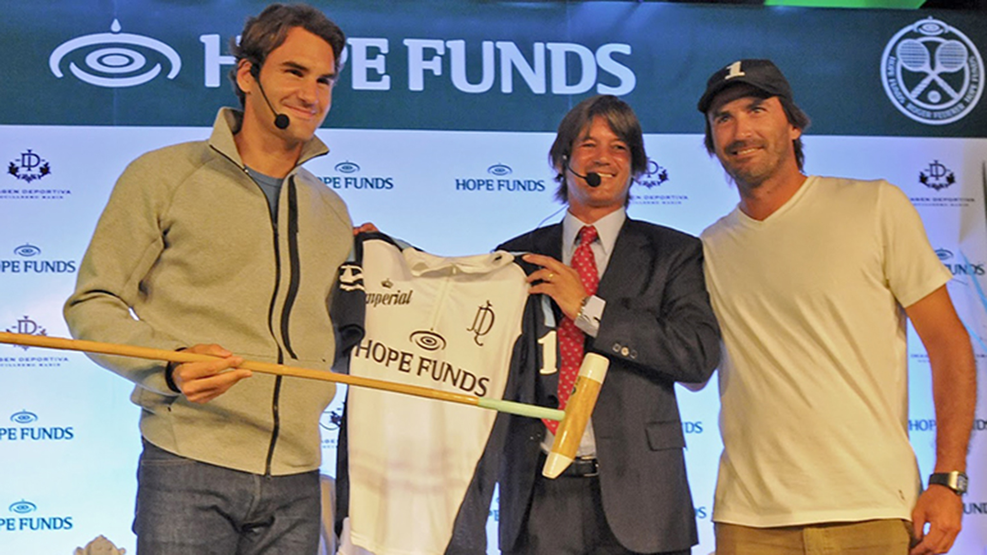 Con Roger Federer y Adolfo Cambiaso.