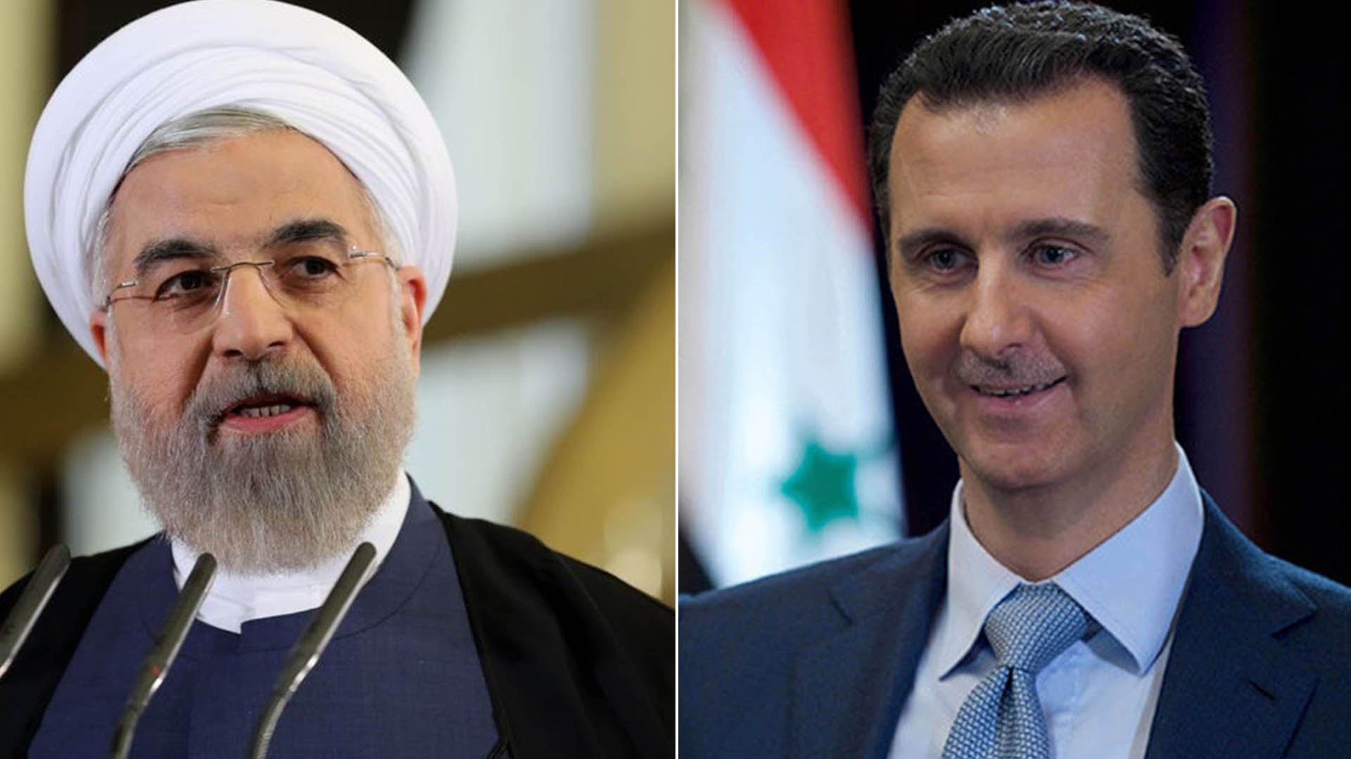 Hasan Rohani, presidente de Irán, y Bashar al Assad, dictador en Siria