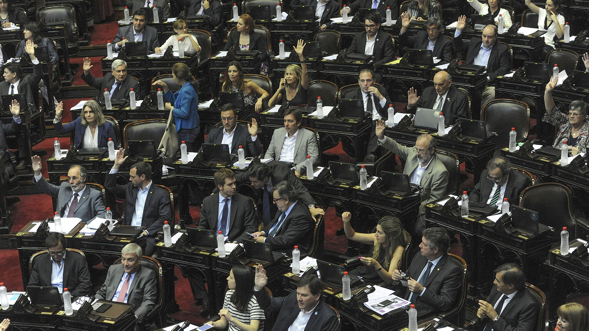 El interbloque Cambiemos en la Cámara de Diputados (Télam)