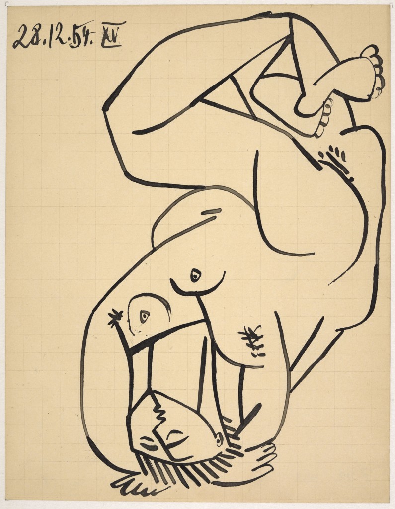 Estudio para “Las Mujeres de Argel” según Delacroix, 28 de diciembre de 1954 (París) ©2016 Sucesión Picasso /SAVA, Buenos Aires