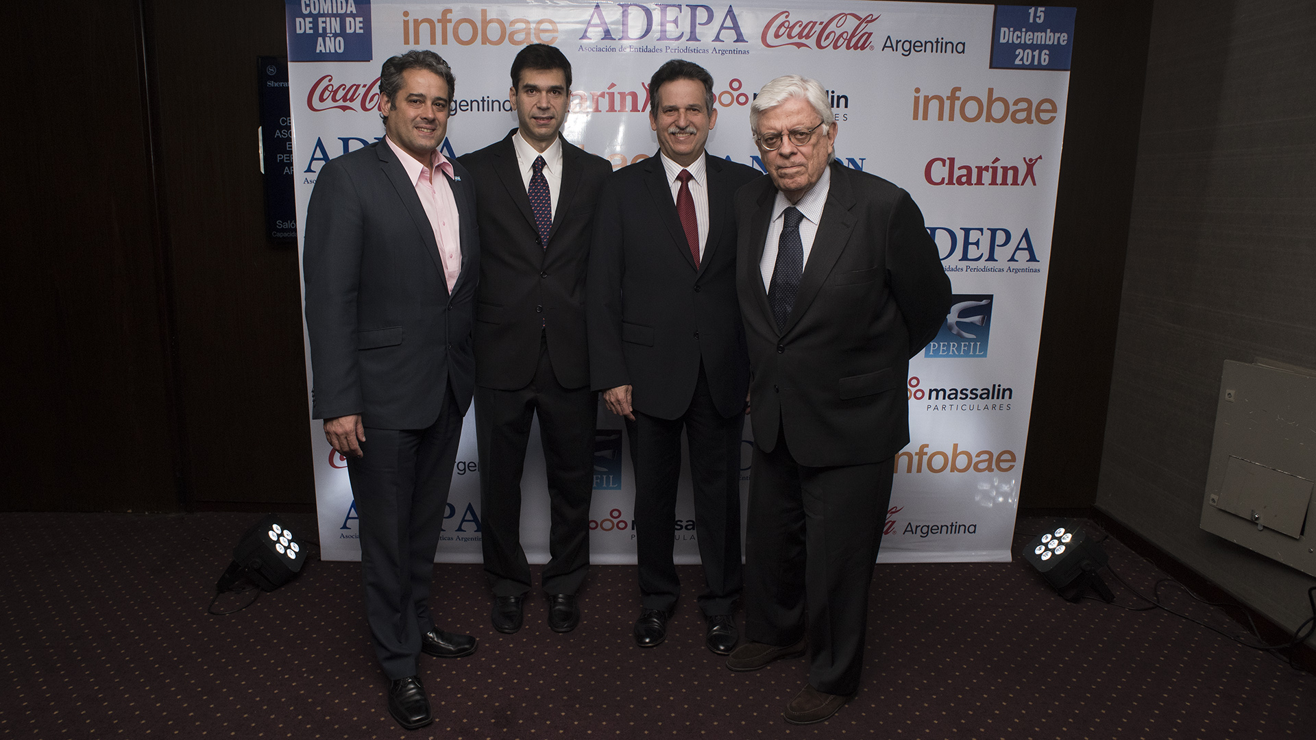 Daniel Heber Martínez, director de ENACOM (Ente Nacional de Comunicaciones), junto a Daniel Dessein, Thomas Mesa -consejero de Asuntos Públicos de la embajada de los Estados Unidos- y Hermenegildo Sabat