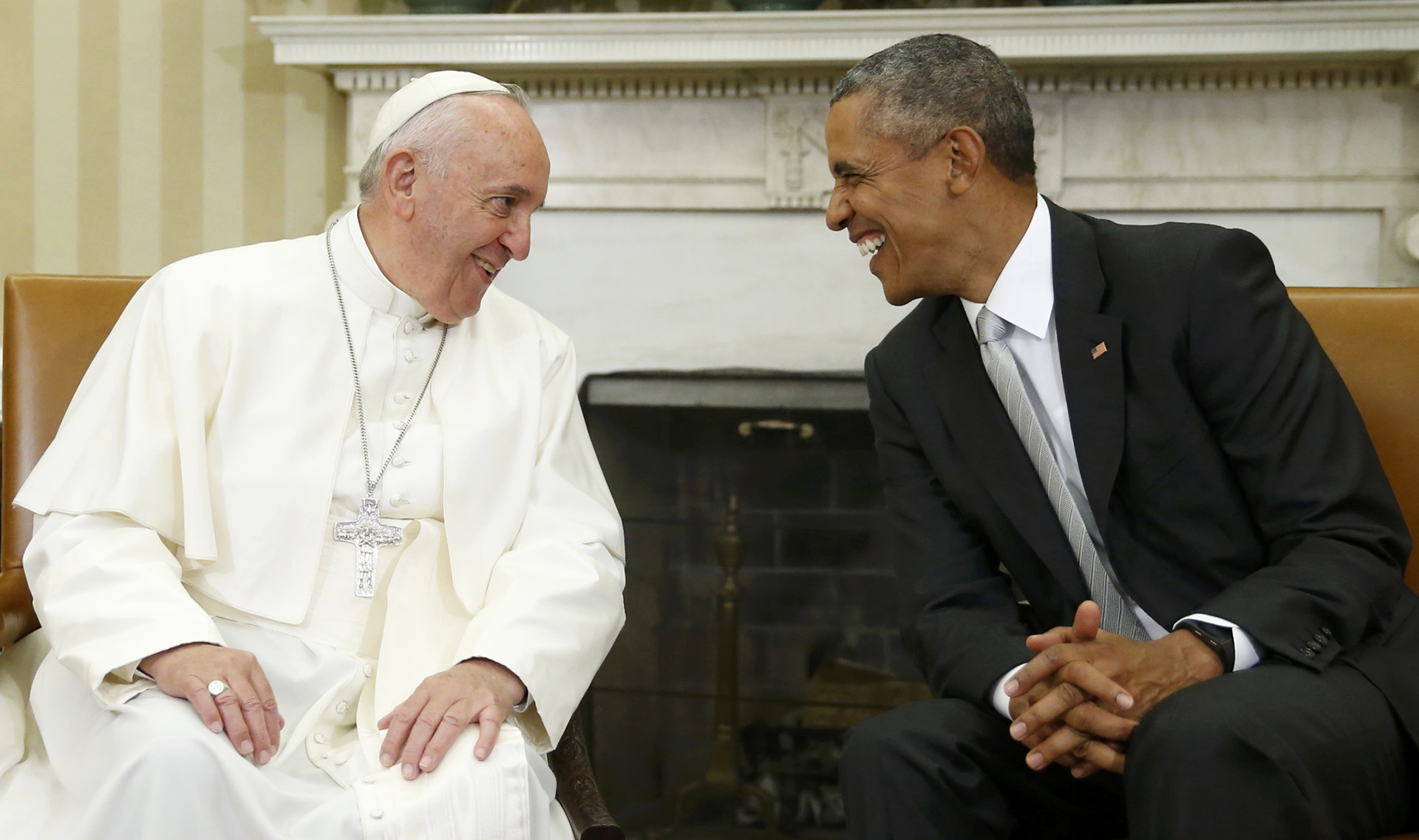Francisco junto al presidente de Estados Unidos, Barack Obama
