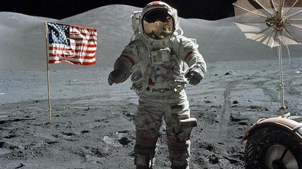 El astronauta Eugene Cernan, de la misión Apolo 17