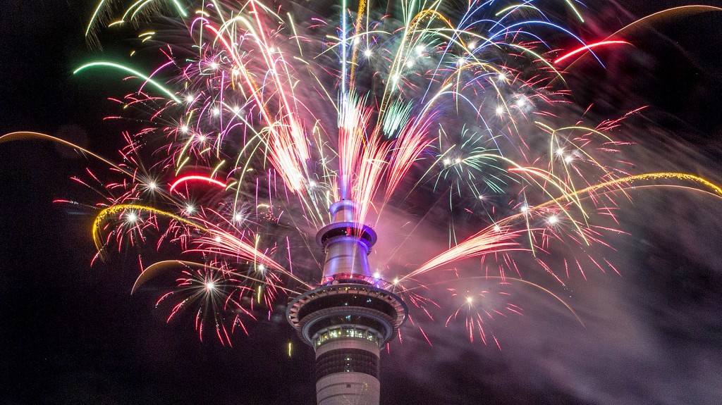 Los festejos en Auckland, Nueva Zelanda (AP)