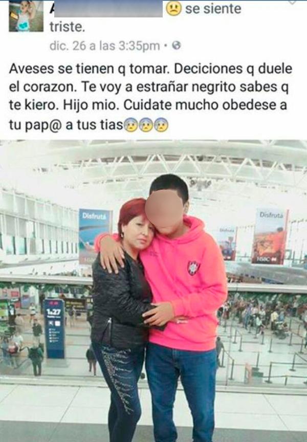 BJ y su madre: despedida en Ezeiza.