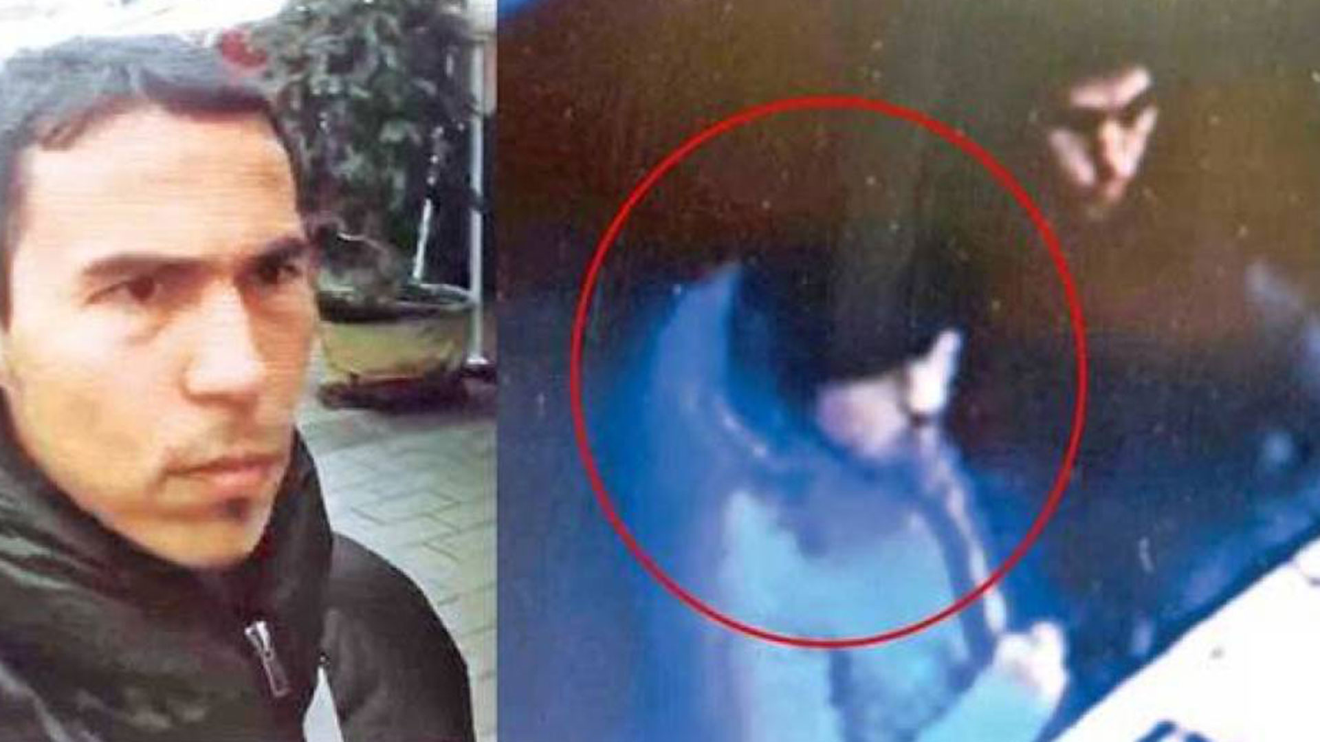 El terrorista de Estambul y, marcado con un círculo rojo, el autor intelectual de la masacre