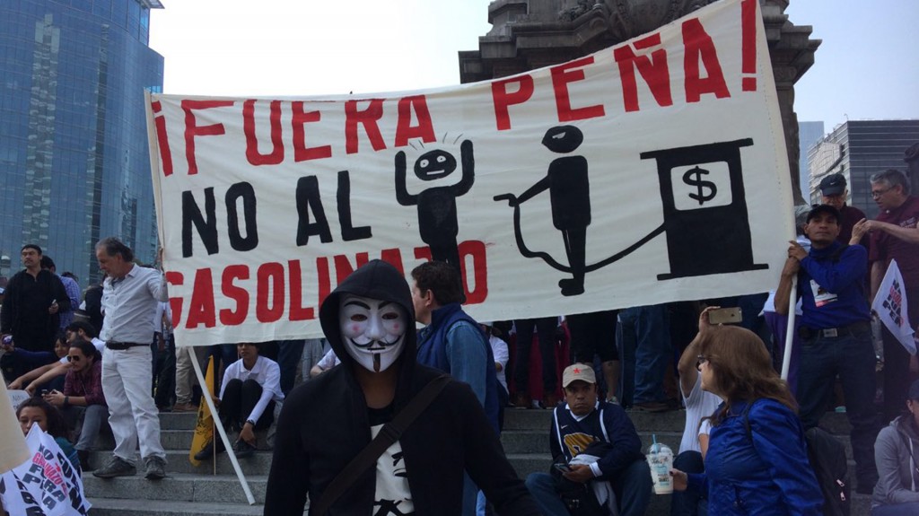 Imagen de la protesta nacional contra el Gasolinazo el pasado 7 de enero (Juliana Fregoso)